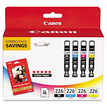 Canon Ink Cartridge, Cli226Cmbpk/Pp201, PK4 4546B007